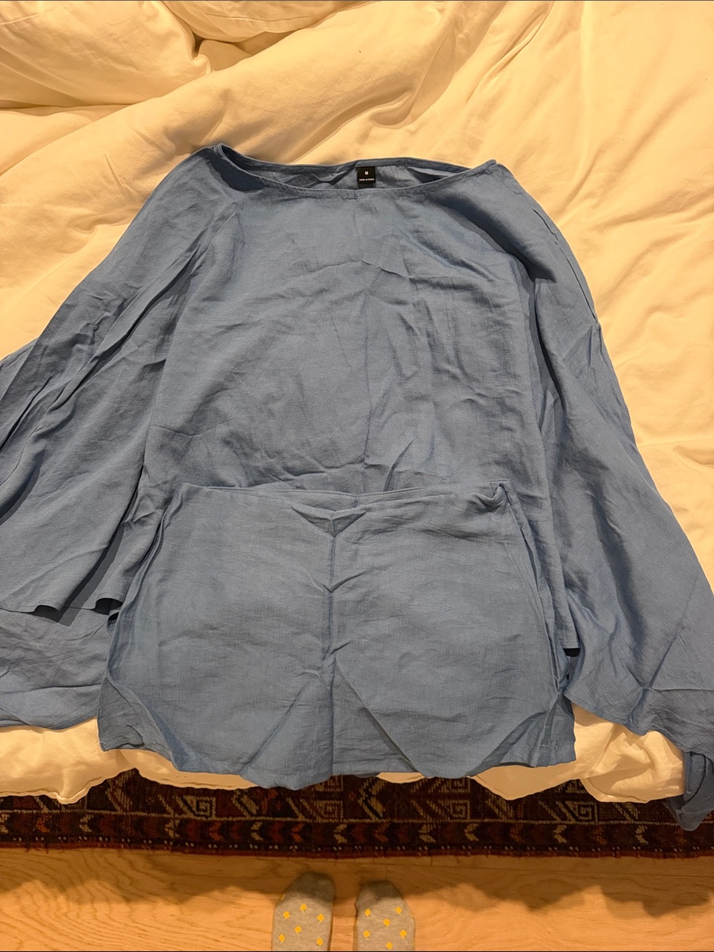 Light Blue Woman’s Cape and Skort Linen Set